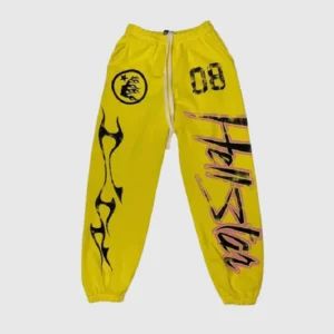 Hellstar Flame Flare Sweatpants Yellow