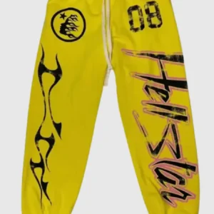 Hellstar Flame Flare Sweatpants Yellow